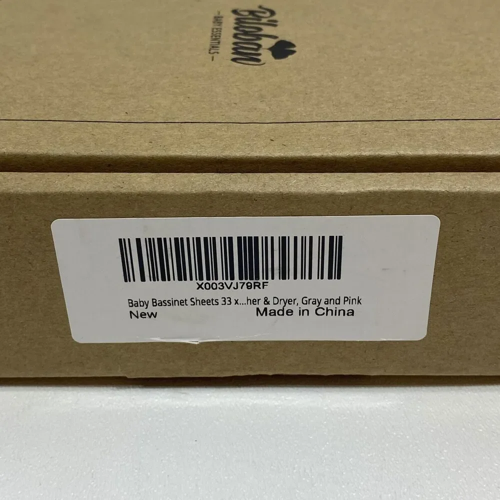 NEW - Biloban Bassinet Sheets - Gray & Pink Set - Picture 4 of 4